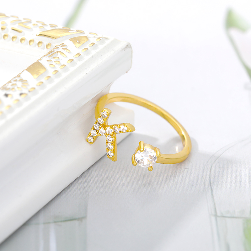 Gold Rings Women Letter, K Letter Rings Women, Fashion Ring Gold